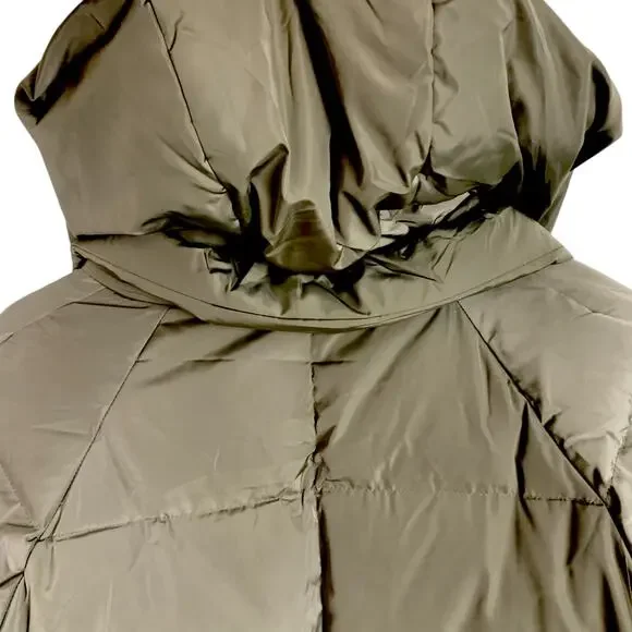 OROLAY Women's XS Thickened Down  Hooded Coat Army Green Orange Lining - Picture 6 of 13